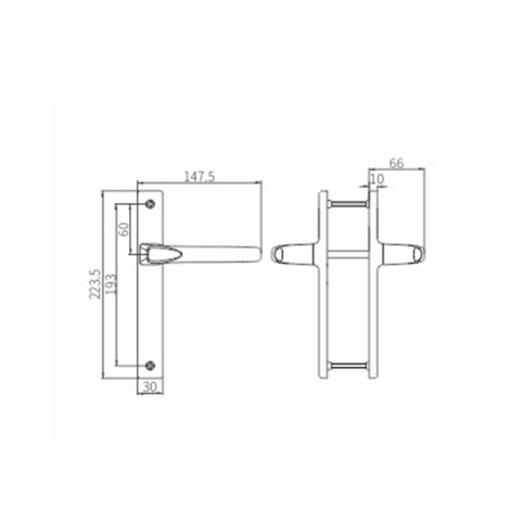 Maçaneta para porta de batente CZM33