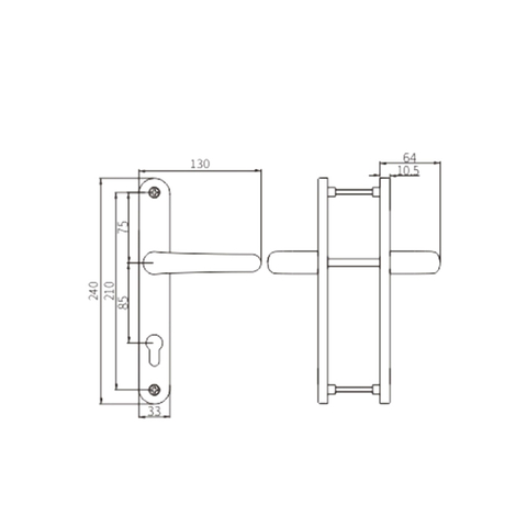 Maçaneta para porta de batente FCZM01A