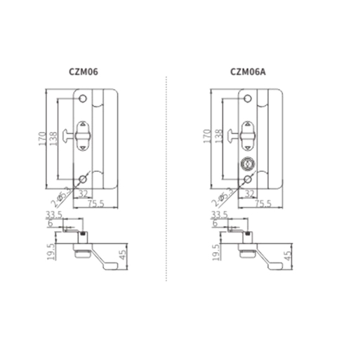 Alça de trava deslizante CZM06