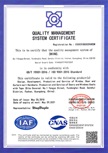 ISO9001: certificado de sistema de gerenciamento de qualidade 2015