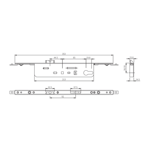 Corpo sólido personalizado de aço inoxidável da fechadura da porta P8535/P8530