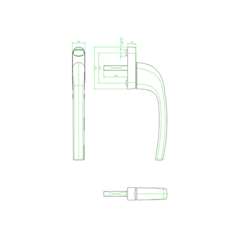 Maçaneta para janela de batente CZ11A