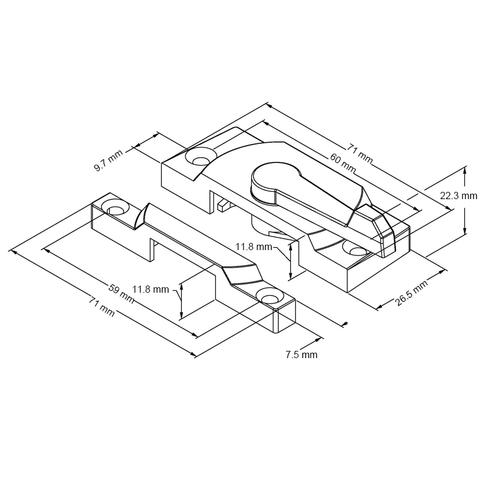 Fechadura Crescente SB10