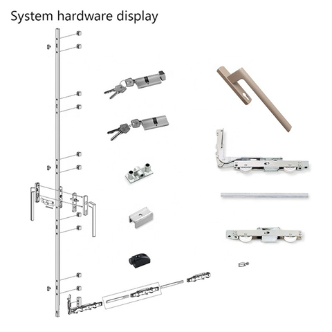 Acessórios de sistema de hardware para portas e janelas deslizantes e de elevação TSM02