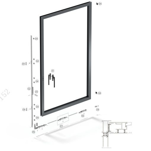 Sistema de porta elevatória e deslizante TSM04