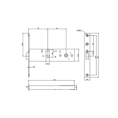 Corpo da fechadura da porta 13666