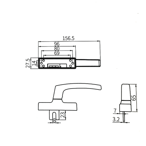 Maçaneta para janela de alumínio CZH33