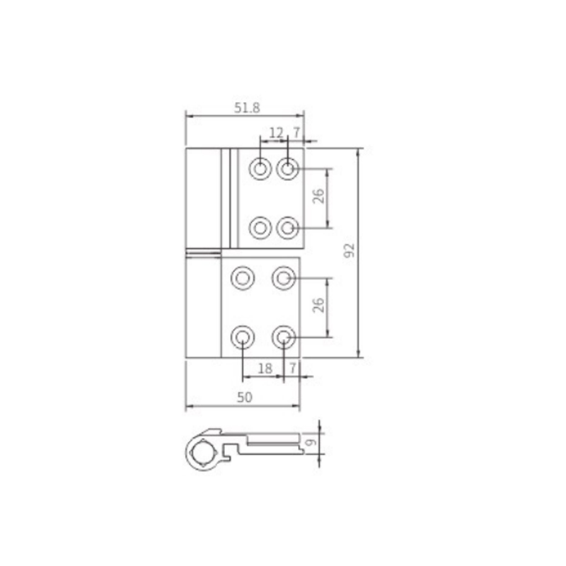 Dobradiça de janela JX22C