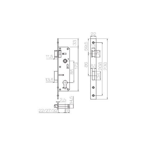 Série do corpo 85A da fechadura da porta dos acessórios da fechadura da porta do batente