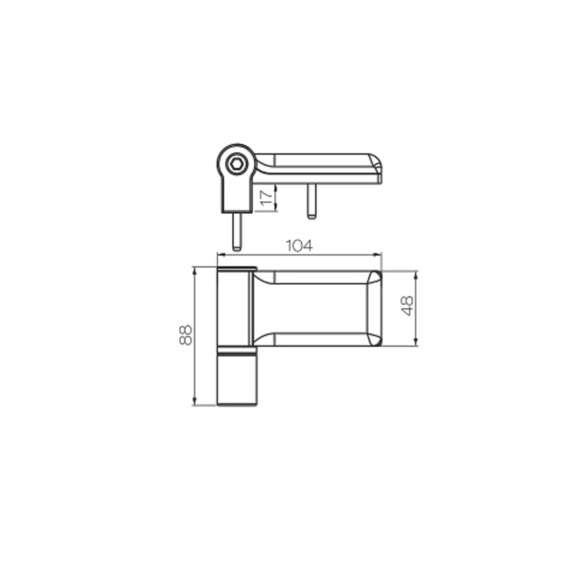 Dobradiça 3D para porta de batente UPVC PJH12B