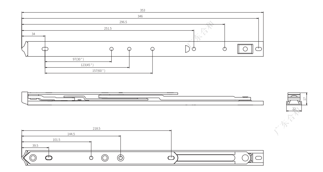 Estadia de fricção de janela OEM SS304 HHT14