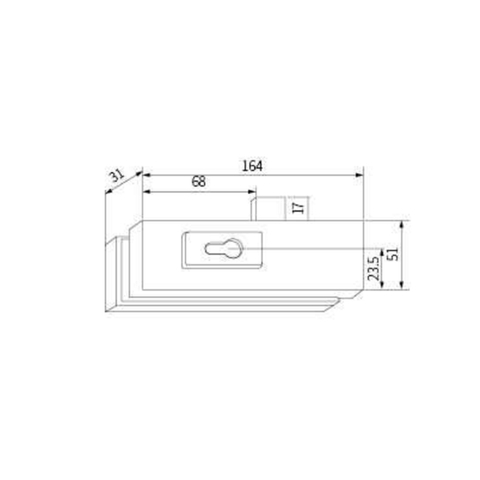 Patch de fechadura de porta de vidro PL-10